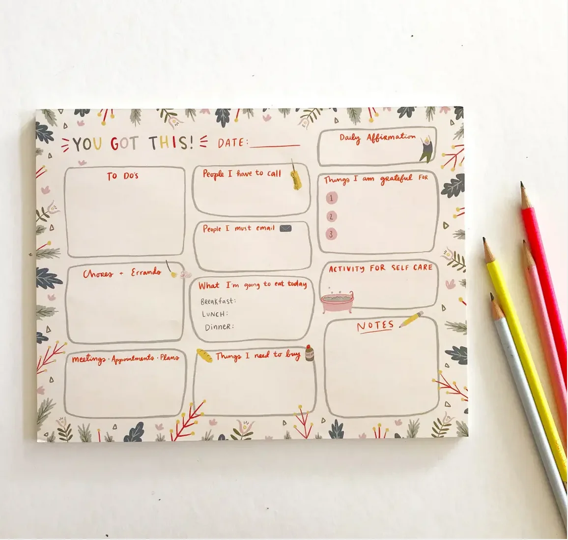 Free Sample Custom New Design High Quality  Wholesale Journal Agenda Daily Planner Notepad