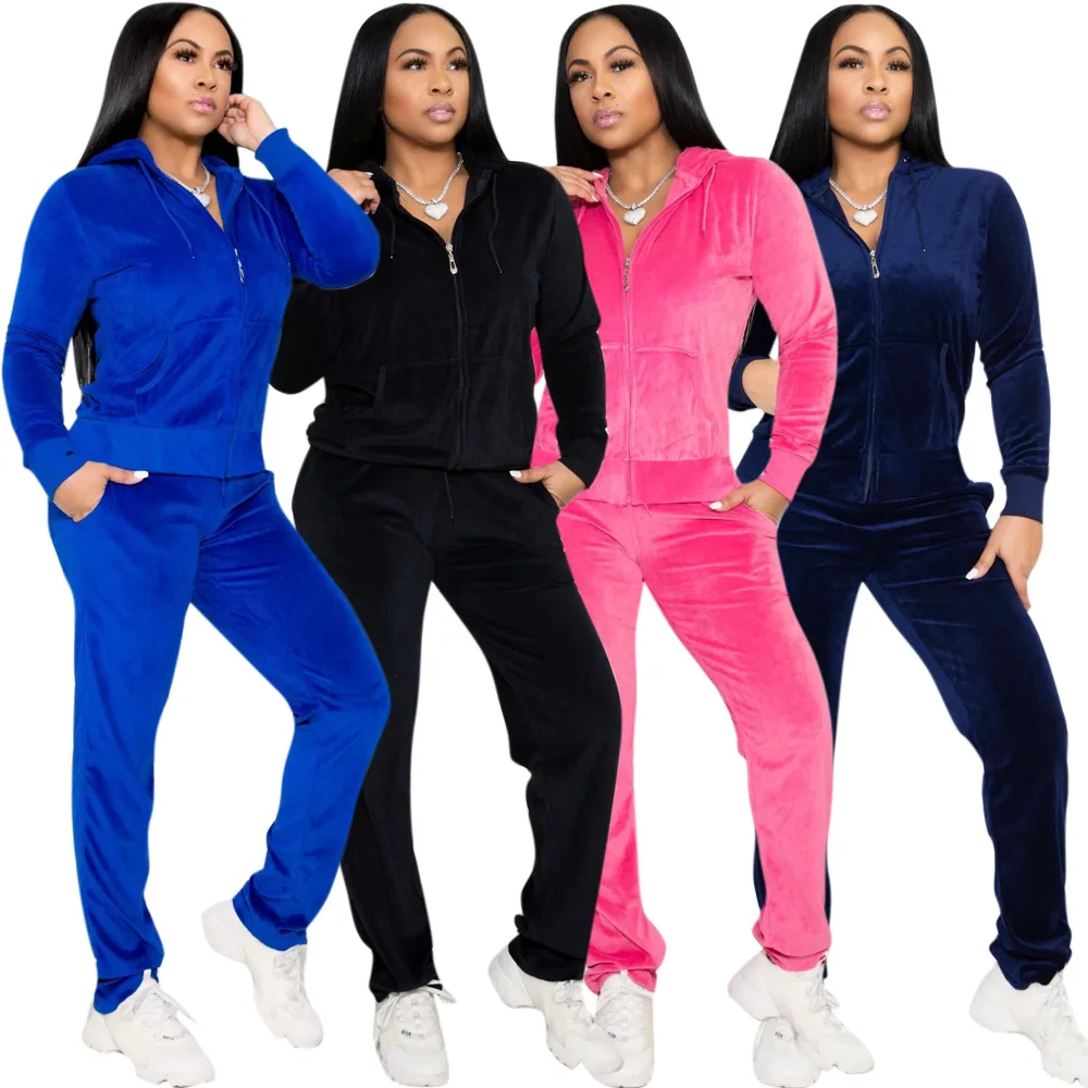 casual velour sweat suits