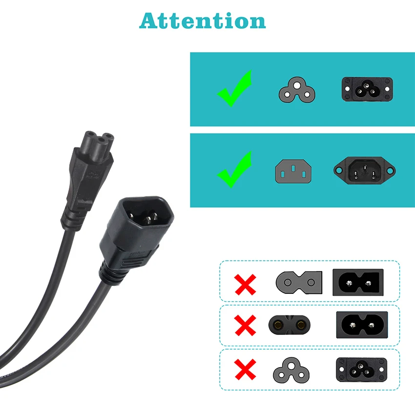 IEC Clavija C14 A Hoja De Trébol Clavija C5 Convertidor Adaptador