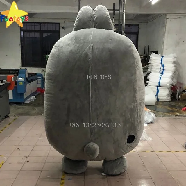 Funtoys CE Funny Inflatable Molang Rabbit Easter Bunny Cartoon Character Animal Grey Mascot Costume for Sale