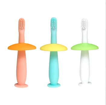 High Quality Eco-friendly silicone toothbrush toddler oral brush kids soft training tooth brush