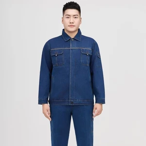 Double Layer Denim Work Clothes Spring and Autumn Combed Cotton Suit for Construction Site Premium Workwear
