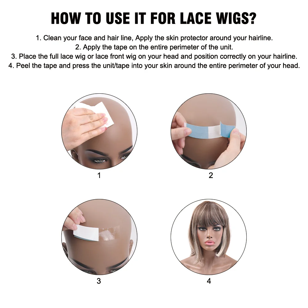 Wig Tape Lace Frontal Install Private Label Double Sided