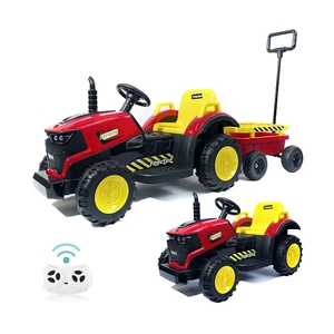 Kids Electric Pedal Tractor With Tailer High Quantity Battery Powered Tractor Car Toy Ride on Toy 6 Wheels
