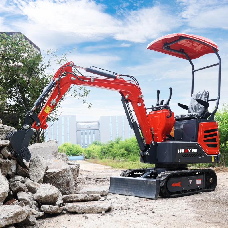 HY12 Mini Crawler Excavator With Good Running Condition Multifunctional Micro Mini Excavator With Rotary Arm Mini Diggers