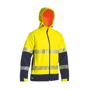 Hi Viz Hooded Work Jackets for Men's Safety Workwear Jackets Uniforms for Construction