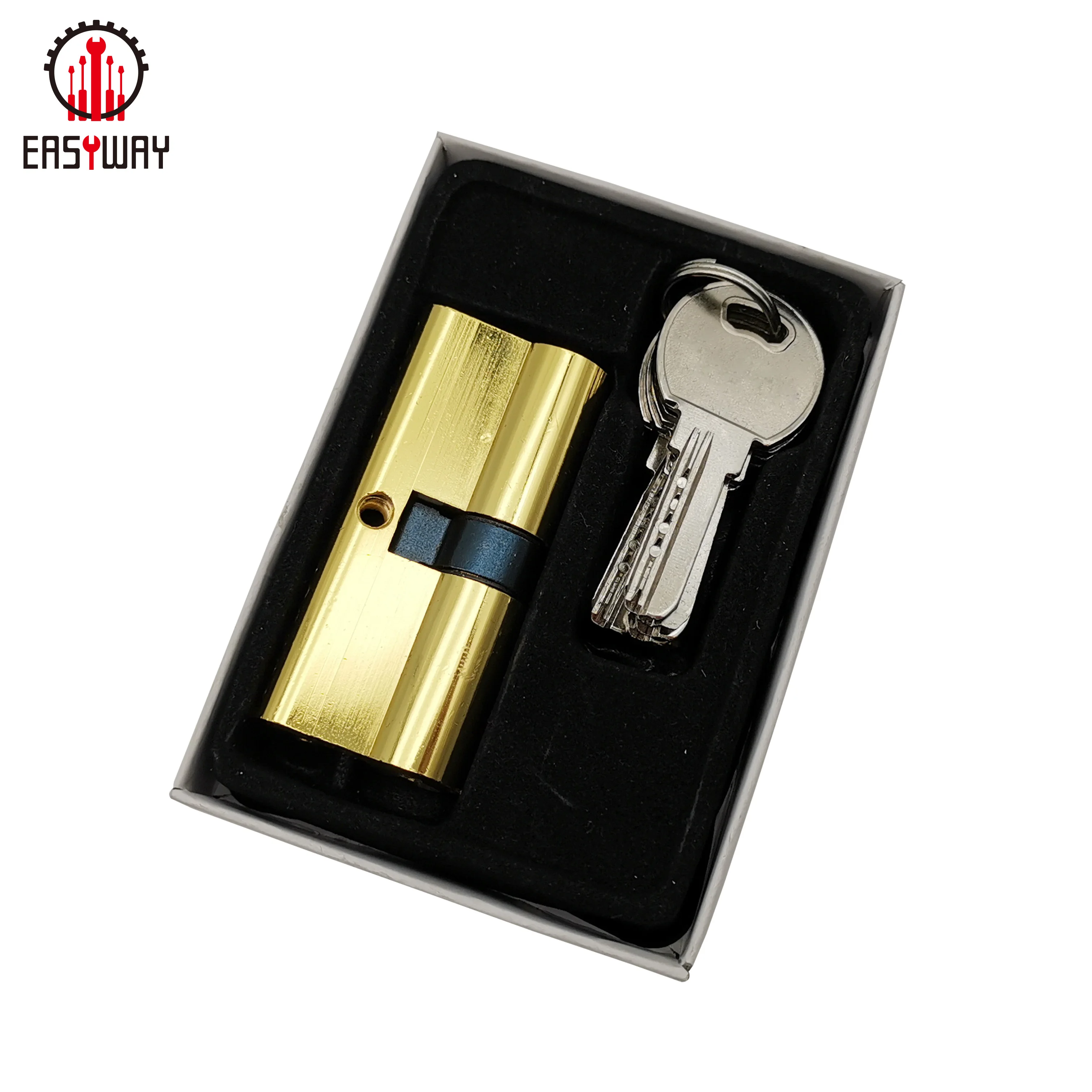 Изысканная ручная работа латунь нержавеющая сталь дверной замок двойной