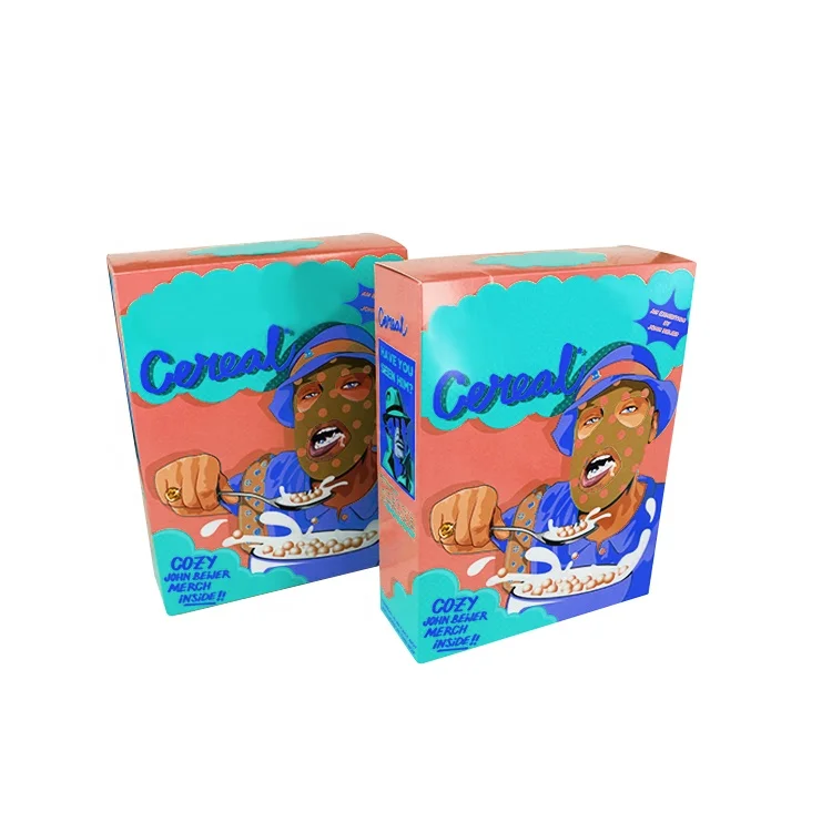 Popular Custom Printed Oatmeal Package Rectangle Cereal Carton Shape Paper Packaging Box