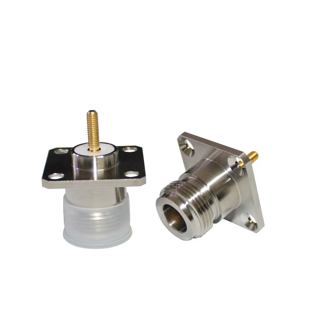 product n kf rf coaxial connector four hole flange n female connector-3