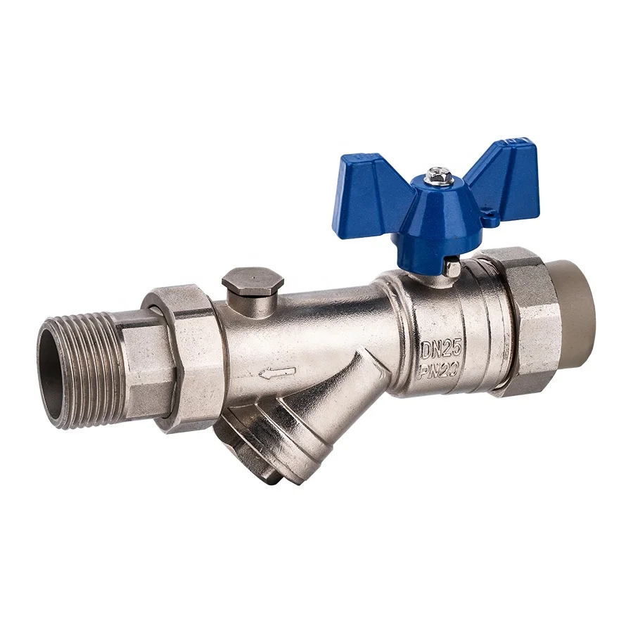 Butterfly Handle Male and Female Thread Plated Brass Ball Valve With ...