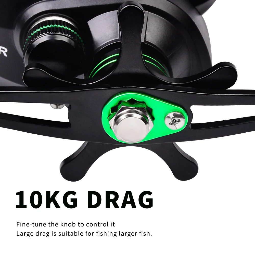 JY Fishing Baitcasting Reel 10kg Max Drag Power 7.2:1 Bait Drag Casting Wheel Saltwater Fishing Reel