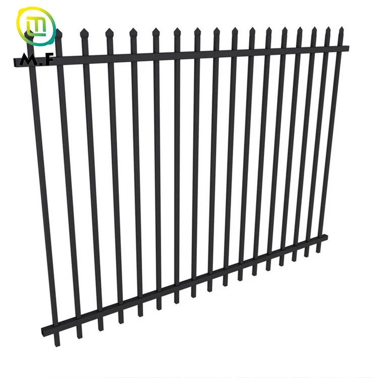 Modern Metal Fence Aluminum Picket Wrought Iron Fence Panels Steel Tubular Fence