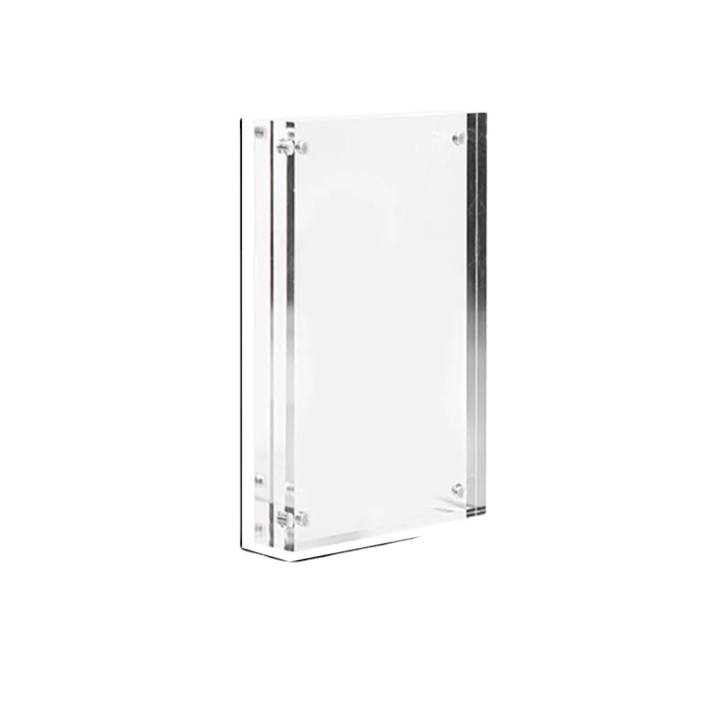 Wholesale Transparent Double-Sided Thickened Acrylic Block Protective Photo Frame Alloy Magnetic Custom Sizes 3x2 7x5 8x6