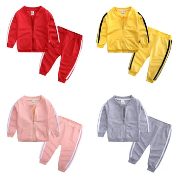 OEM Bulk Wholesale Cheap Discount Children Kids Boys Girls Autumn Winter Warm 2Pcs Clothes Sets