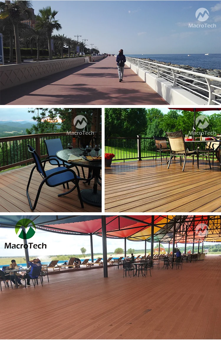 Outdoor WPC High Quality Wood Grain Embossing Floor Plank WPC Tech Wood Decking Wood Plastic Decking