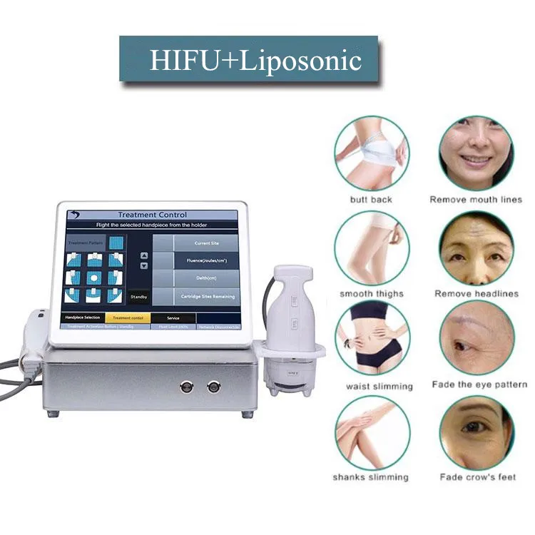 2 in 1 Hifu Liposonic Slimming Machine HIFU Ultrasonic Skin Tighthening Face Lift Machine With 7 cartridges