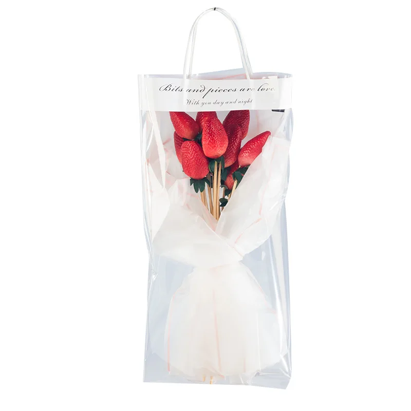 Clear Custom Plastic Bags For Flowers Gift Waterproof Rose Flower