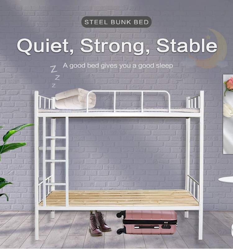 Steel Cheap Metal Adult Bunk Beds Can Split Into Two Separate Using for Dormitory