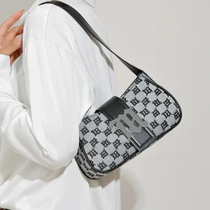 A-345 Women's Trendy Design Casual Polyester Handbag High-End Autumn Winter Shoulder Bag Zip Closure Single Strap Fashion Style