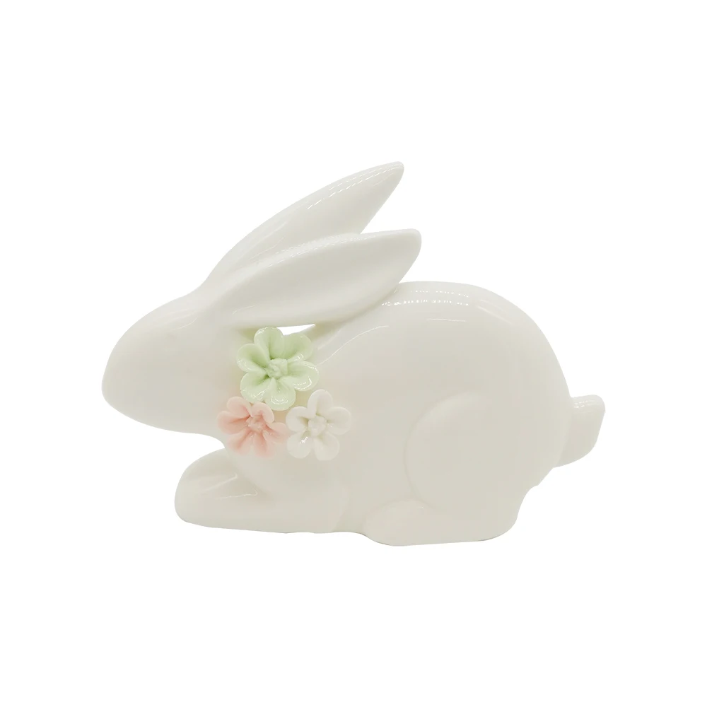 diy快乐个性化复活节兔子吉祥物工艺品陶瓷礼物兔子公仔家居装饰