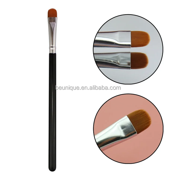 Black Brow Makeup Brush Set Concealer Eyeliner Ultra Thin White Single Private Label Large Flat Concealer Brush For Eyebrows