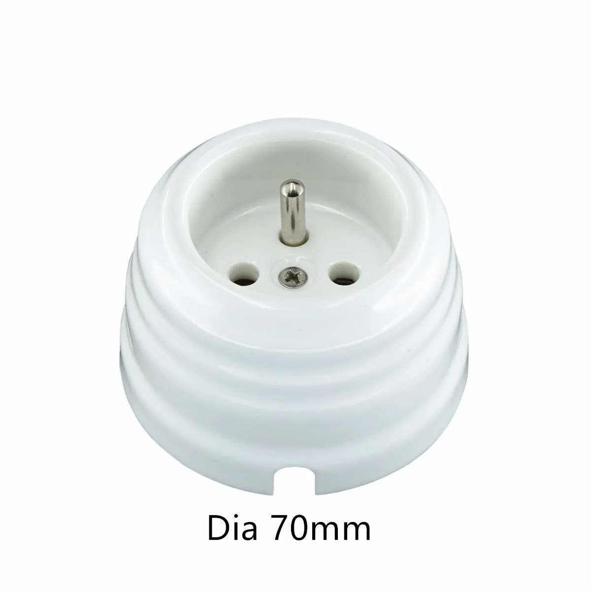 White Retro Porcelain Wall Switch & Socket,Ceramic Rotary Switch,Ceramic Wall Plugs For Latvia