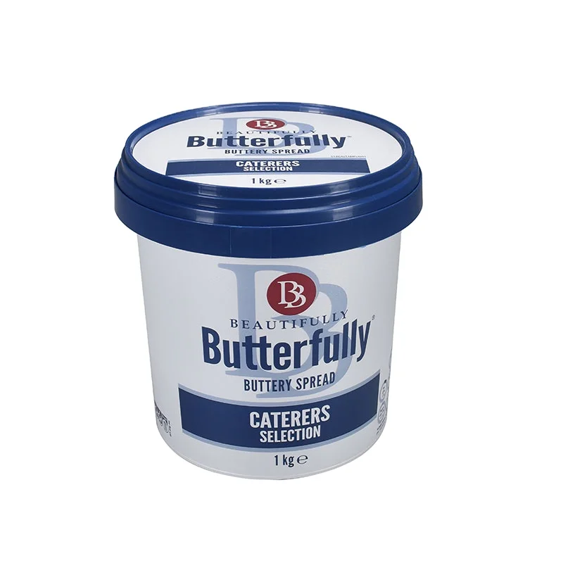 Custom 1000ML Disposable Round Bucket Iml Container Plastic Ice Cream Tub 1L Butter Icecream Packaging