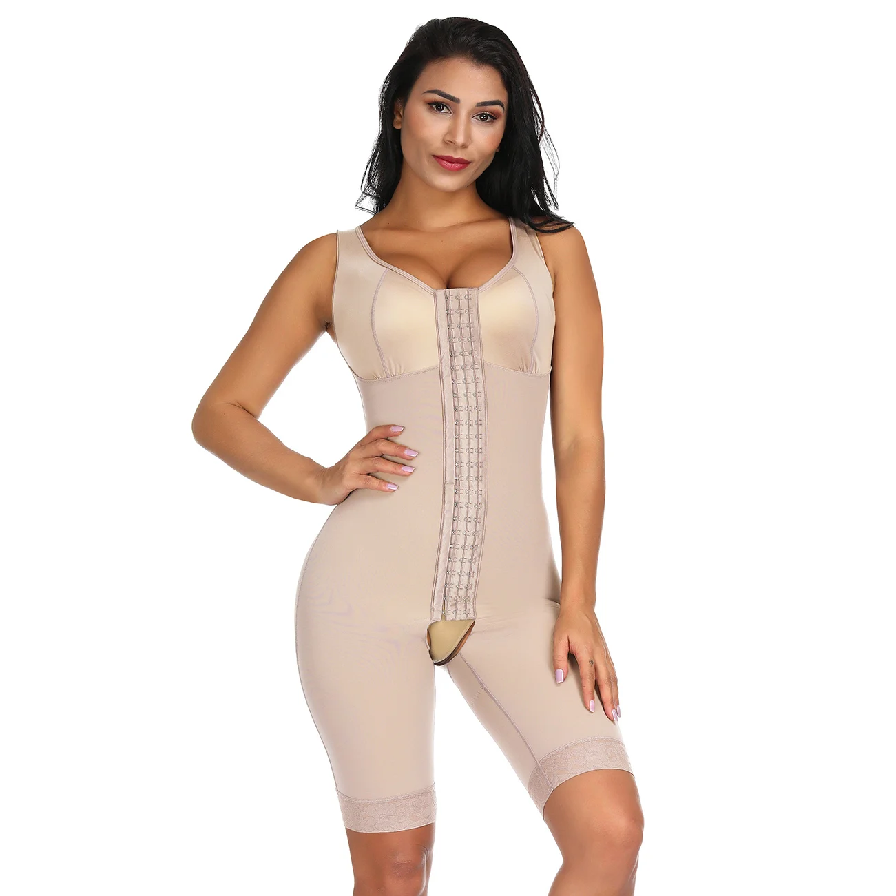 Brown Queen Size Plain Crotchless Bodysuit Unpadded Blood