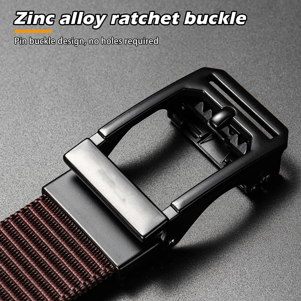 Adjustable Training Nylon Web Work Belt with Automatic Slide Buckle Adjustable Men's Ratchet Tactical Belt