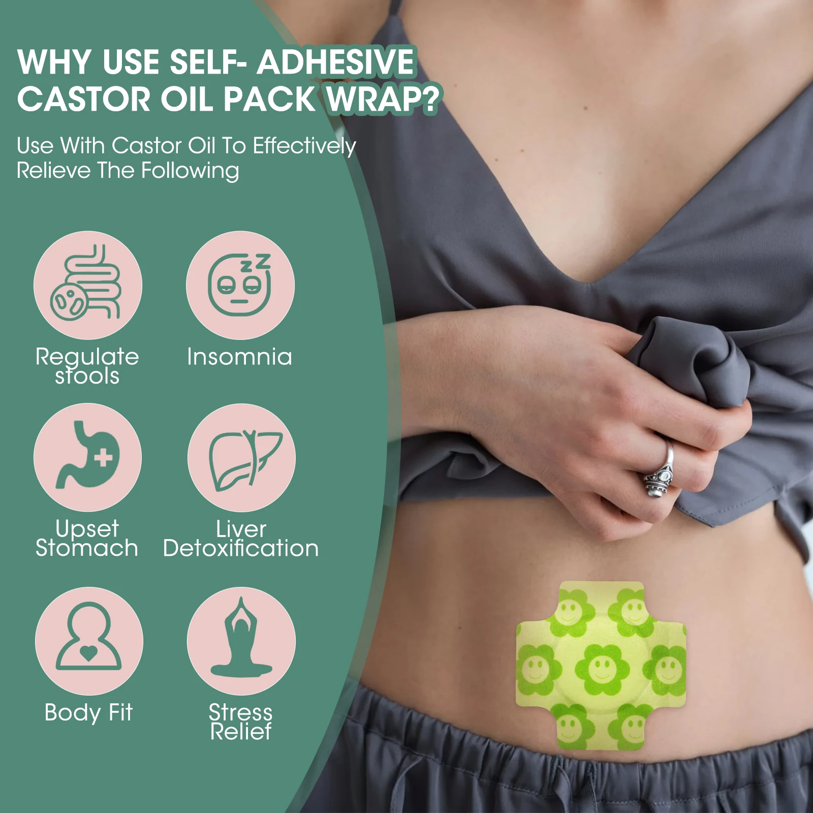 MQ Regulating Stomach and Liver Detoxification Castor Oil Belly Button Patch