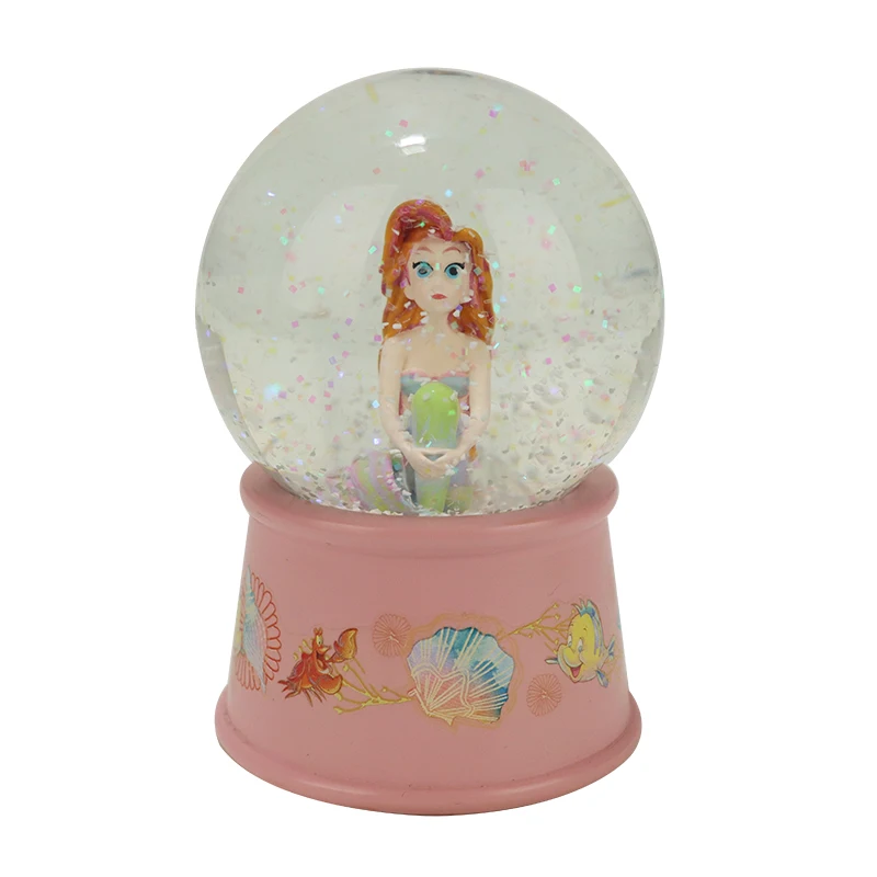 Özel Karikatür Görselli Reçine Kar Topu Kız Güzel Deniz Kızı Şekli Romantik Doğum Günü Hediyesi Ev Dekorasyonu Kar Küresi Akvaryum Anı Eşyası