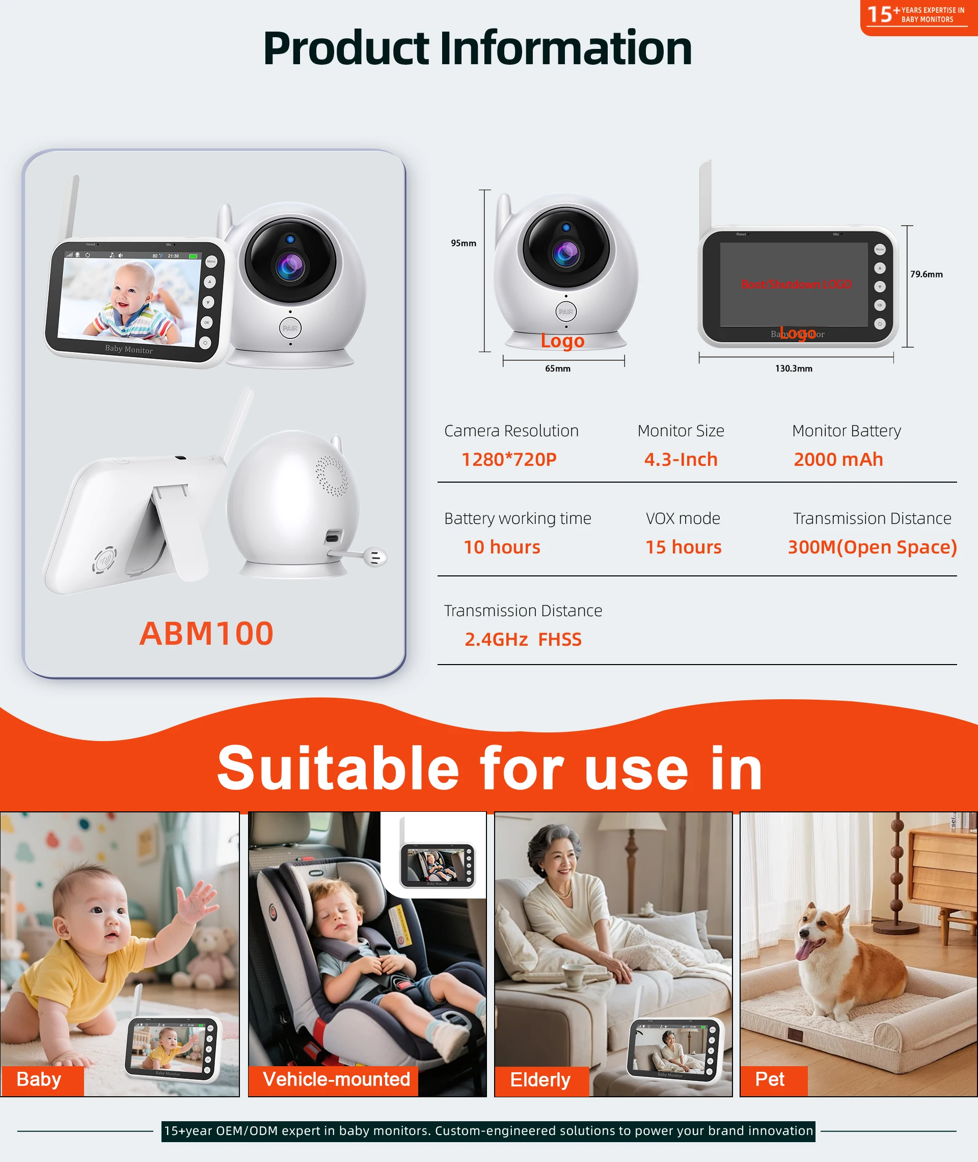 AHSX Top Seller's Supplier Inch HD Baby Monitor Camera