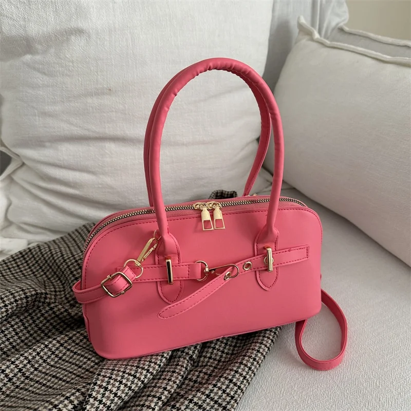 Designer Brand Handbags Women's Casual Fashion Candy Color PU Leather Underarm Ladies Single Shoulder Crossbody Tote Handbag