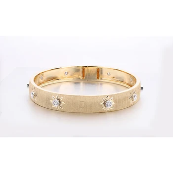 custom  fashion Jewelry Bangle  18K gold custom Buchelati classic geometry diamond  Bangle