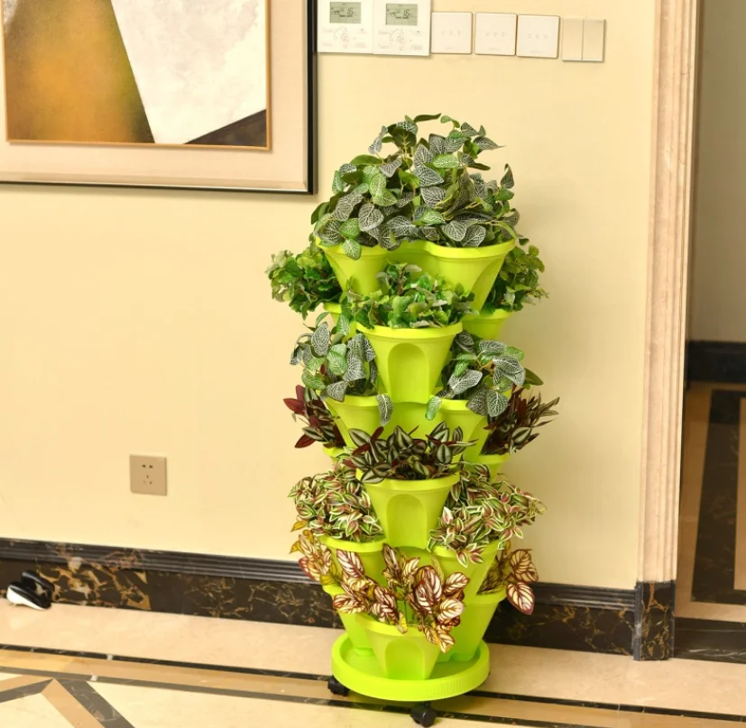 product modern large pp plastic stackable flower pots for floor and shopping mall use vertical design-10