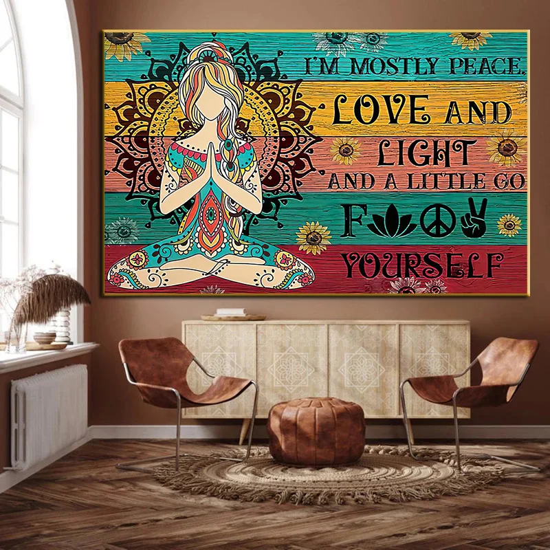 Doppelganger LTD Painting Cartoon Lotus Girl Meditation Graphic