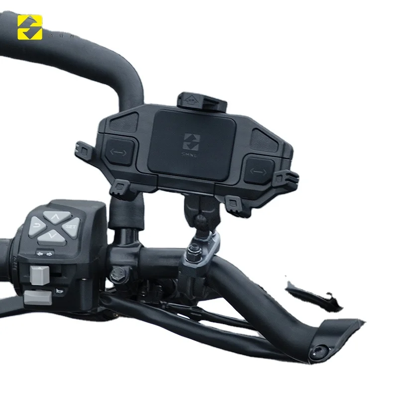 SMNU Wireless Adjustable Handlebar Mount Durable Flexible Cellphone Charger Bracket for Motorcycles Shock Absorption Feature
