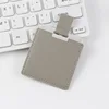 Gris claro - espejo 60*60mm funda de cuero 68*65mm