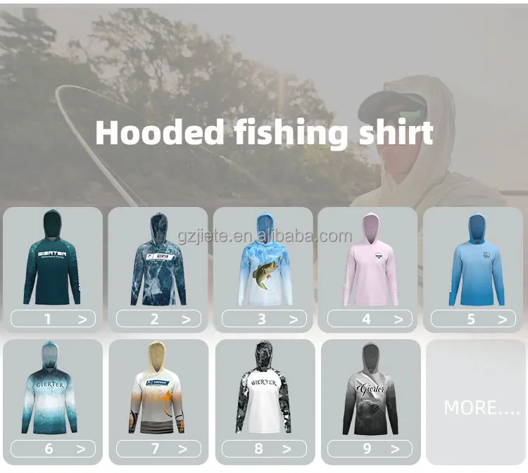 High Quality Fishing Apparel Upf50 Sun Protection Fishing Jersey Quick Dry Antiuv Performance