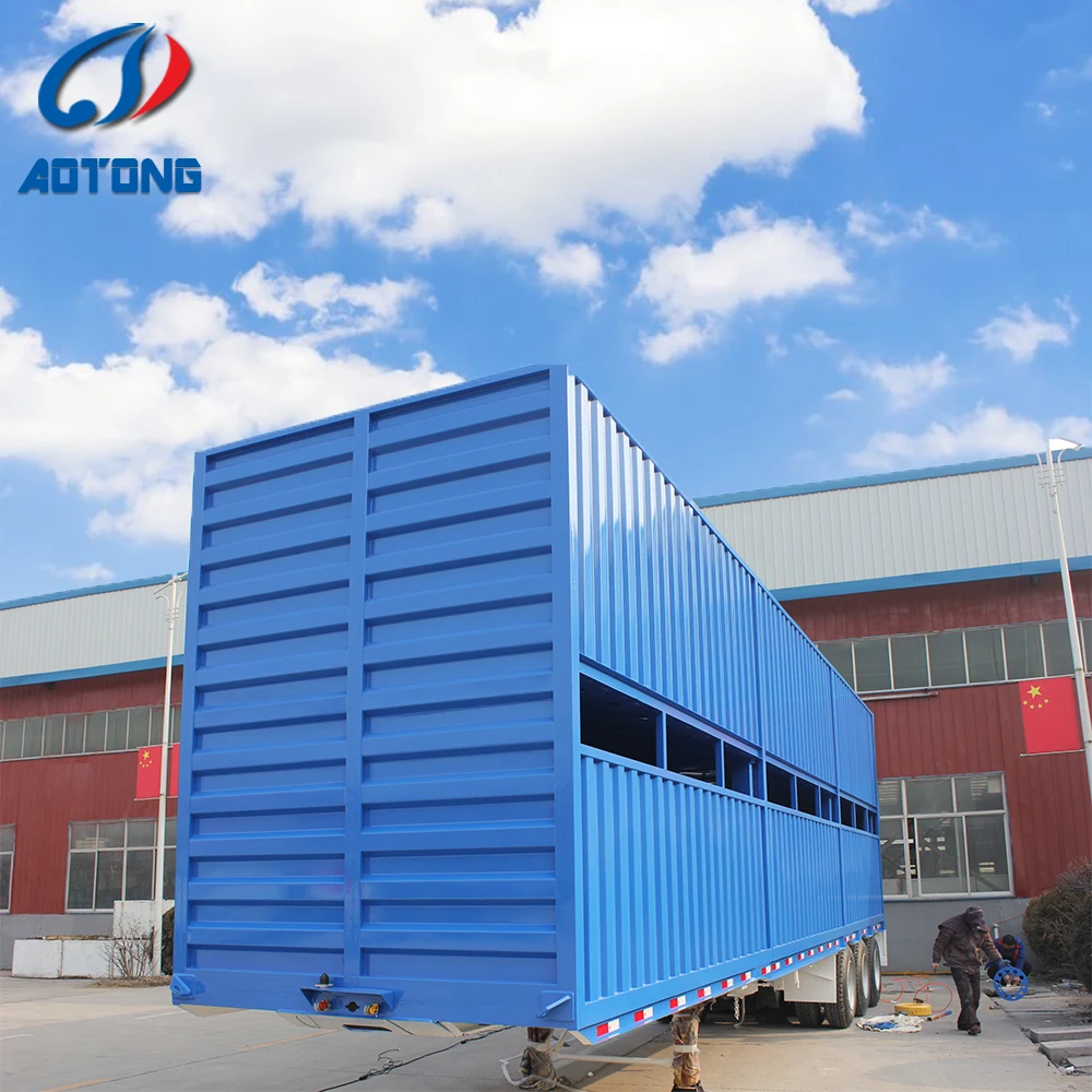 Steel Livestock Trailer Truck 3 Axle Sheep and Cattle Transporter with Fence Semi Trailer for Animal Transport