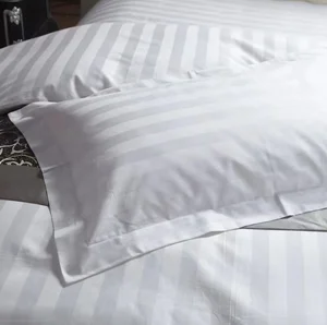 Wholesale Modern Hospital Home Use Queen King Size 100% Cotton 3cm Satin Solid Pillowcase Custom Hotel Pillow Cover