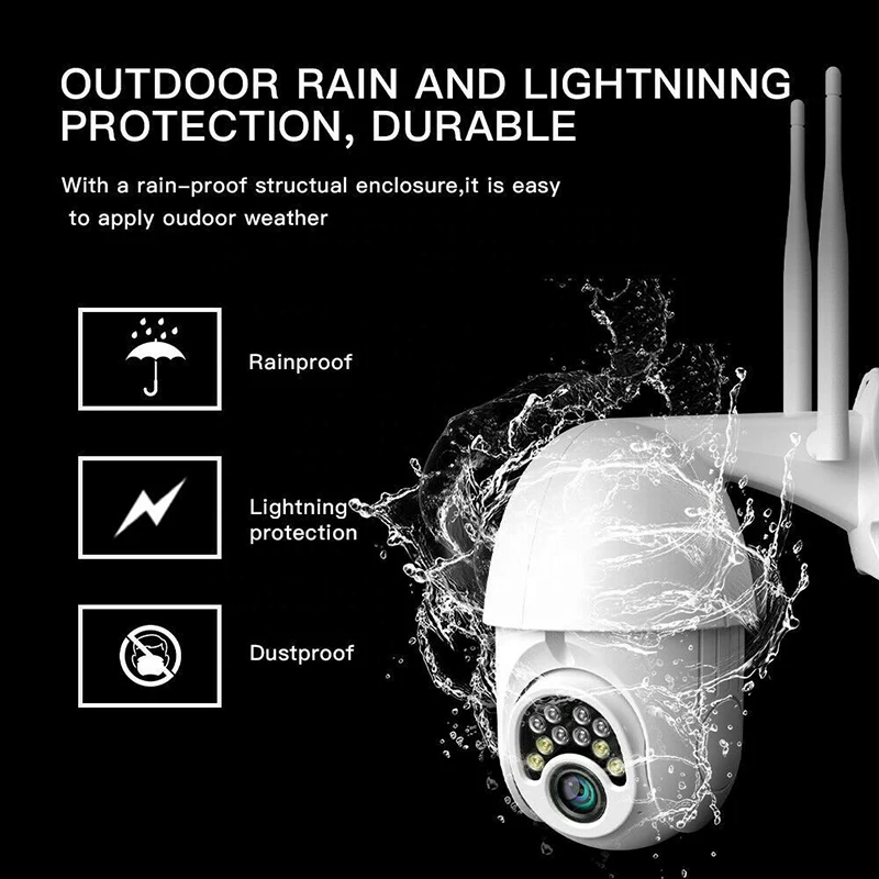 OEM 3MP V380 Pro Motion Tracking WiFi CCTV IP Network Camera Outdoor WiFi Surveillance Wireless Security PTZ Camera