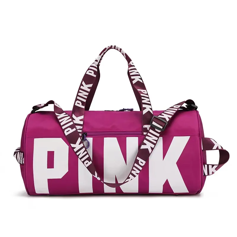 Pink Duffle Gym Foldable Travel Bag Large Capacity Waterproof Custom ...