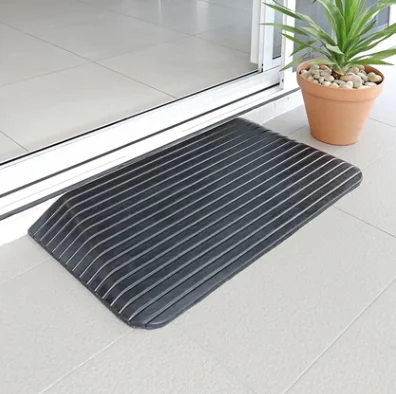 Solid Rubber 3'' Rise Wheelchair Threshold Door Ramp with Wing Edges Speed Bump Product Category details