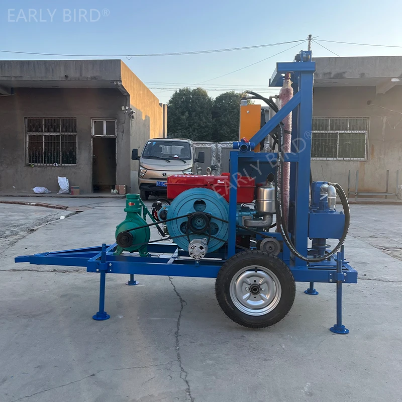 Powerful 30HP Diesel Mini Rotary Water Well Drilling Rigs 200M Mini ...