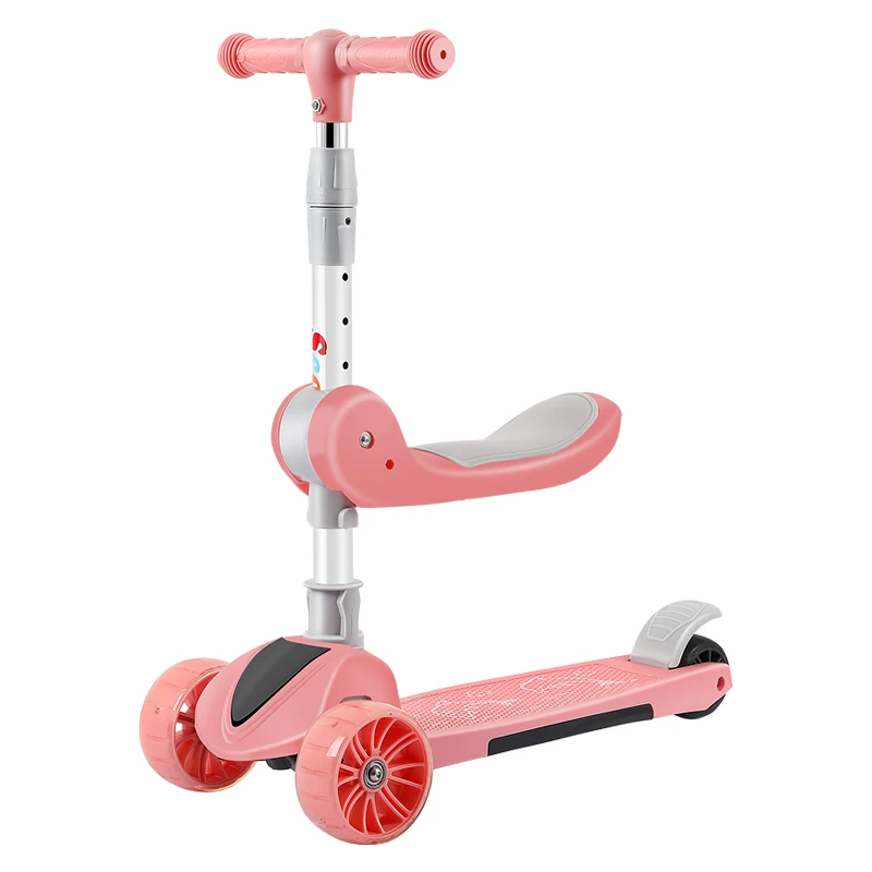 2021 детский скутер со вспышкой, можно сидеть и ездить на самокате, складной игрушечный автомобиль