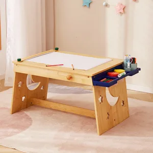 EDULAND Modern Solid Wood Kids Activity Study Table for Bedroom School Use Eco-Friendly Safety for Toddlers Drawing Reading Play