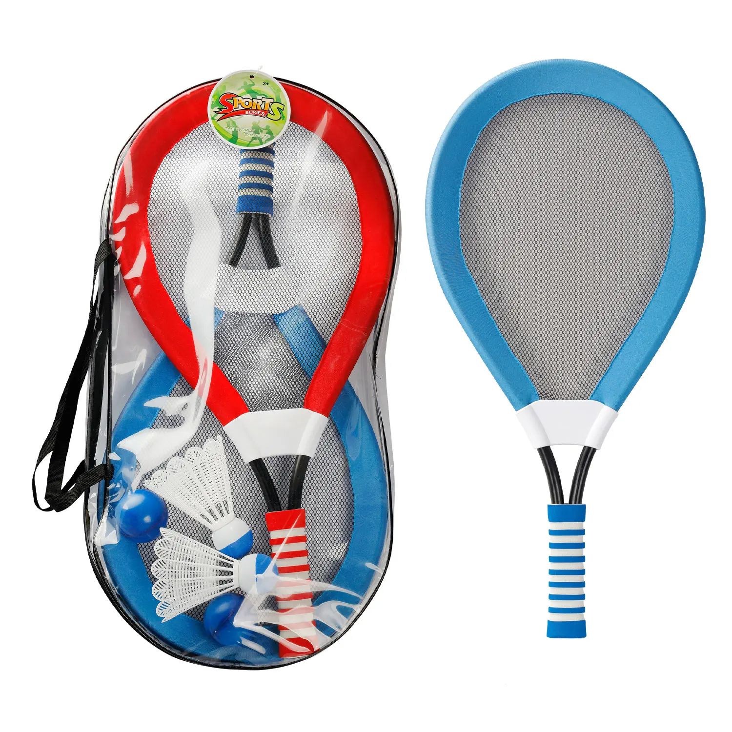 Set Badminton JELEX - 2 Racchette, 1 Volano, Borsa Trasporto - Leggere E Resistenti - Foto 8