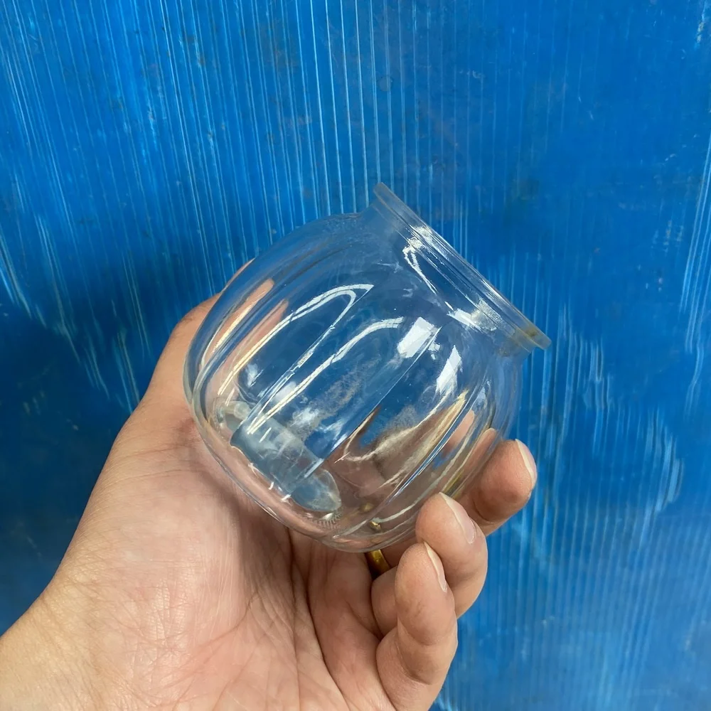 Wholesale 200ml Clear Pumpkin Glass Candle Jar Custom Shape Storage Bottle with Easy Open End for Making Candles