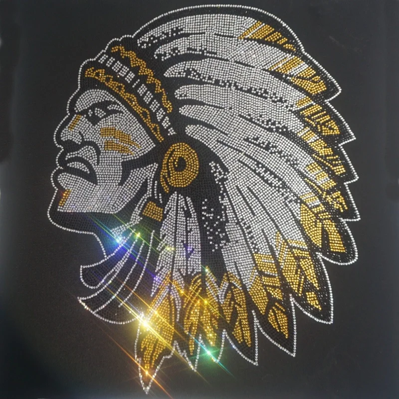 Cheap wholesale custom letter iron on rhinestone design heat transfer for jeans